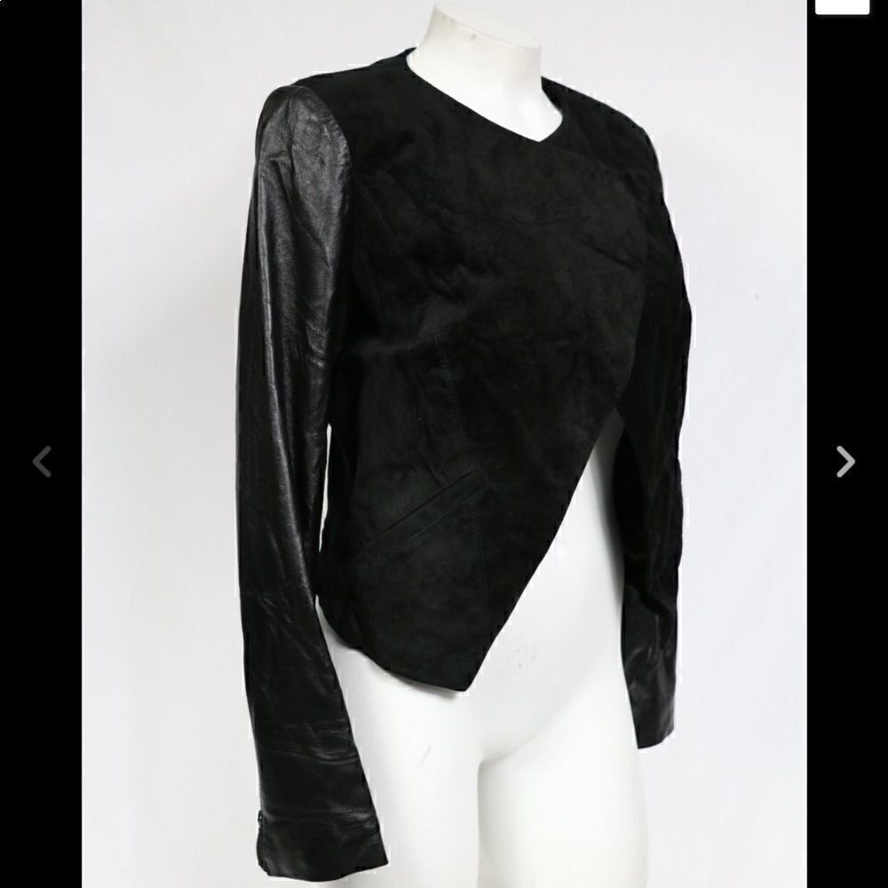 Bebe XS Moto Black leather and suede jacket